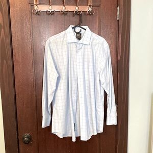JoS A. Bank blue grid dress shirt
